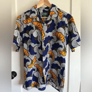 Gitman Bros Vintage Short Sleeve Camp Shirt Africa Floral L
